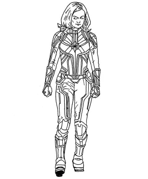 Desenho de Capitã Marvel para Imprimir Download