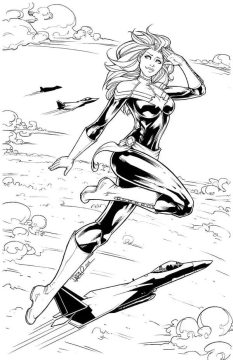 Desenho de capitã Marvel para Imprimir Pdf grátis