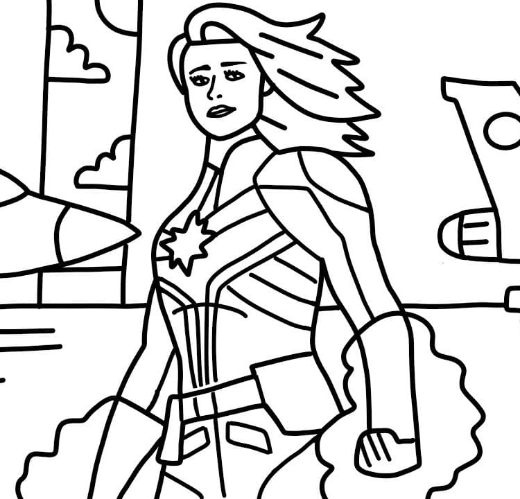 Desenho de Capitã Marvel para Pintar Download