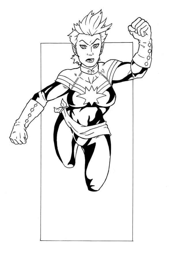 Desenho de Capitã Marvel Pdf para Colorir