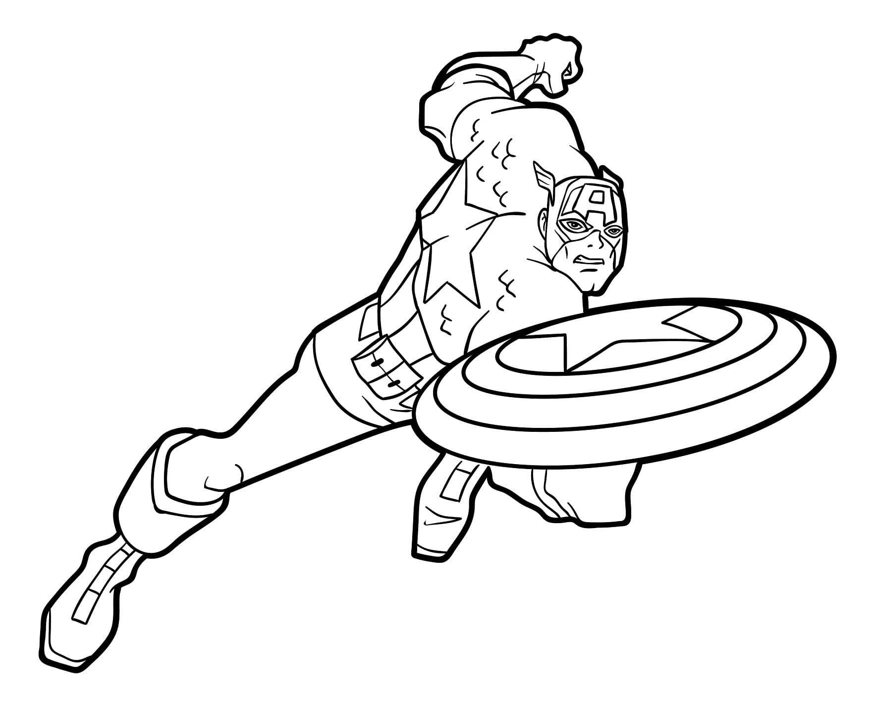 Desenho de Capitão América Fantástico para Colorir