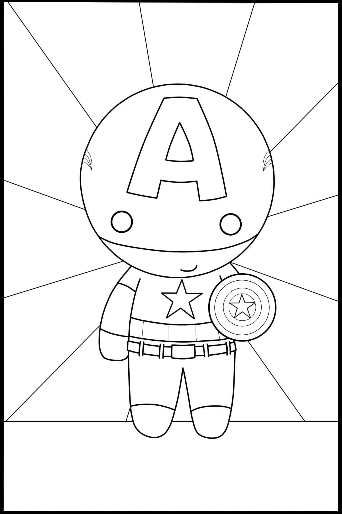 Desenho de Capitão América Grátis para Colorir