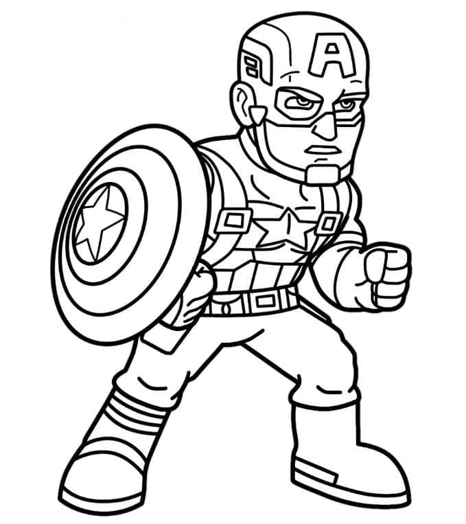 Desenho de Capitão América Imprimivel para Crianças para Colorir