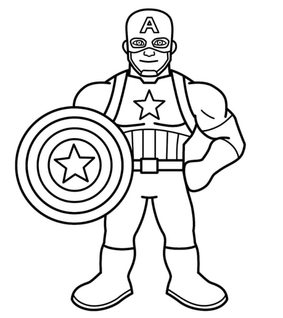 Desenho de Capitão América Imprimivel para Colorir