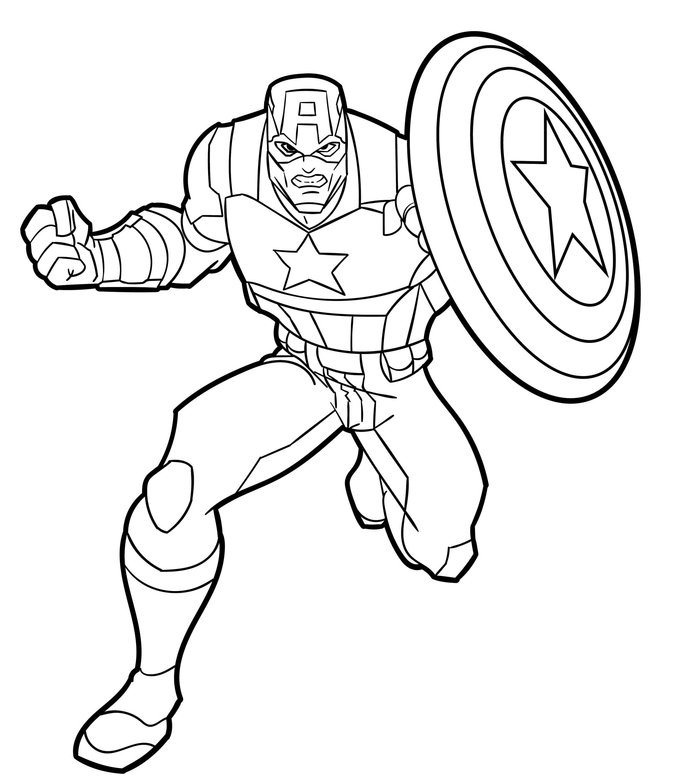 Desenho de Capitão América Muito Fantástico para Colorir Scaled