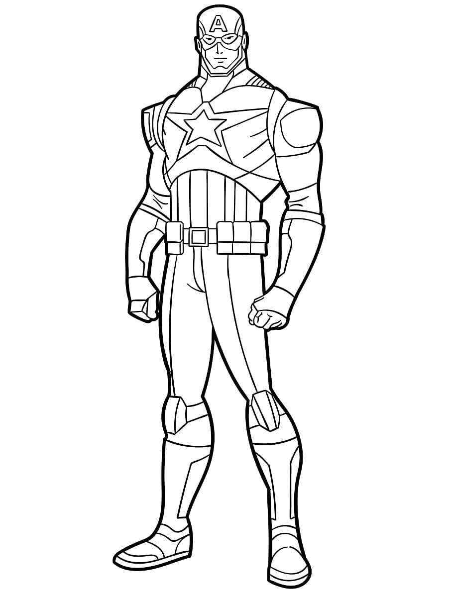 Desenho de Capitão América Muito Incrível para Colorir