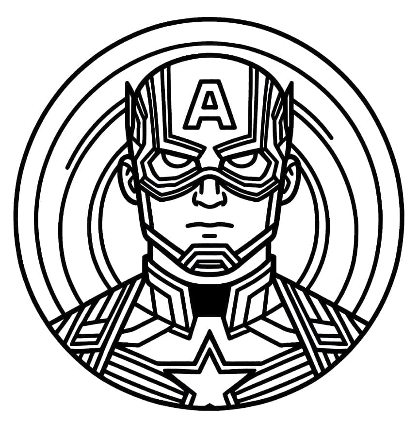 Desenho de Capitão América para Crianças para Colorir