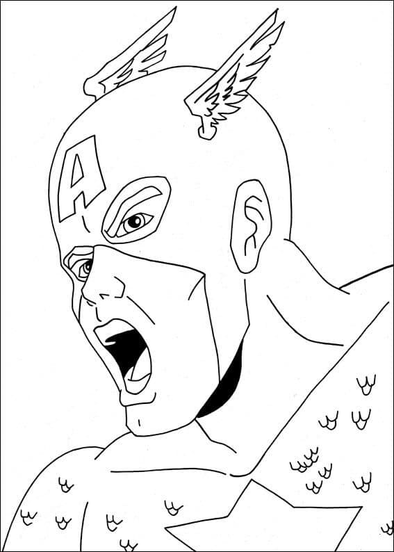 Desenho de Capitão América Super Herói da Marvel para Colorir