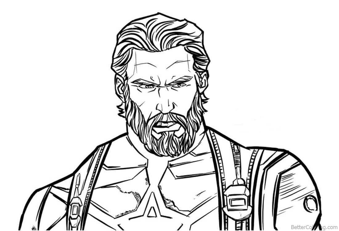 Desenho de Capitão América de Marvel os Vingadores para Colorir