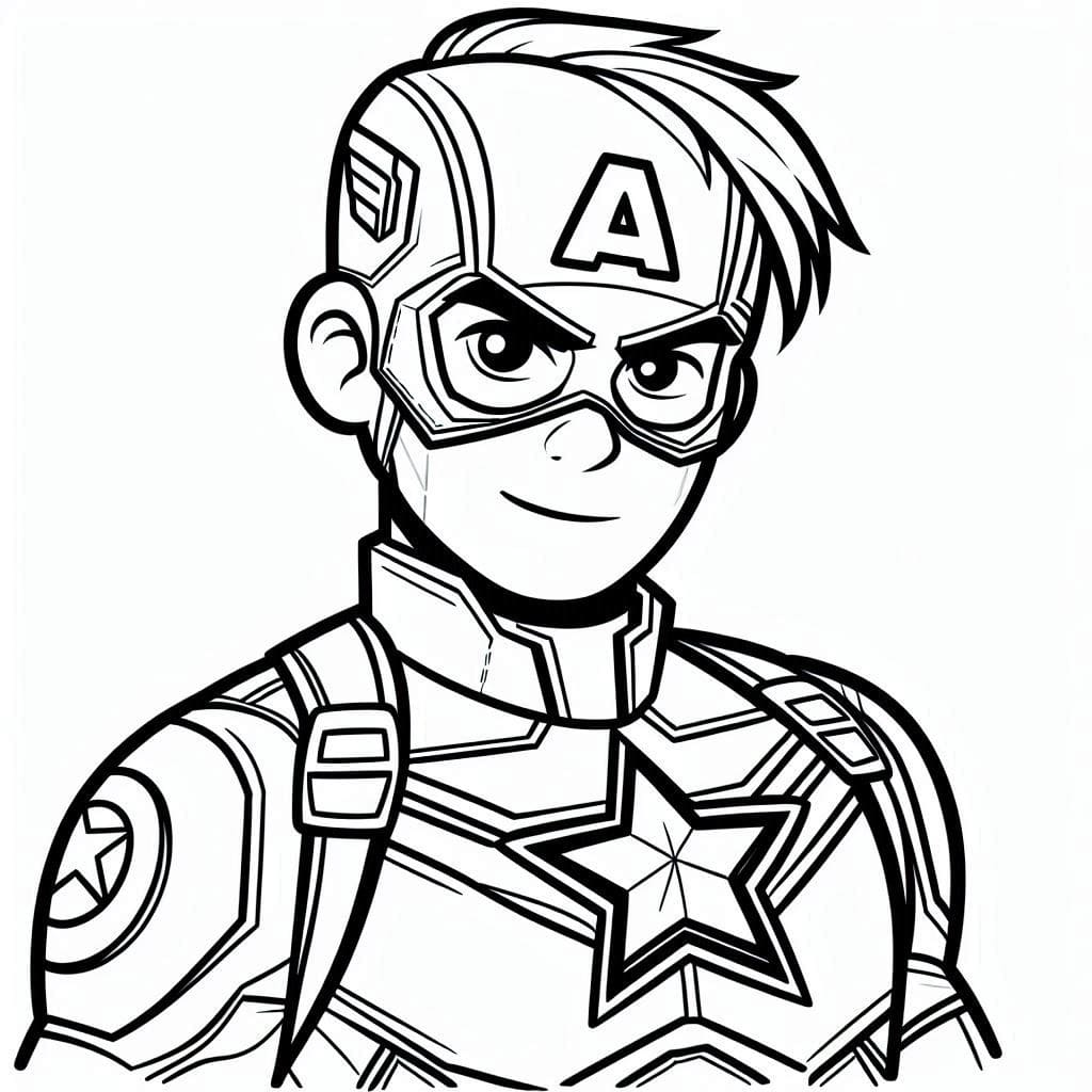 Desenho de Capitão América de Vingadores para Colorir