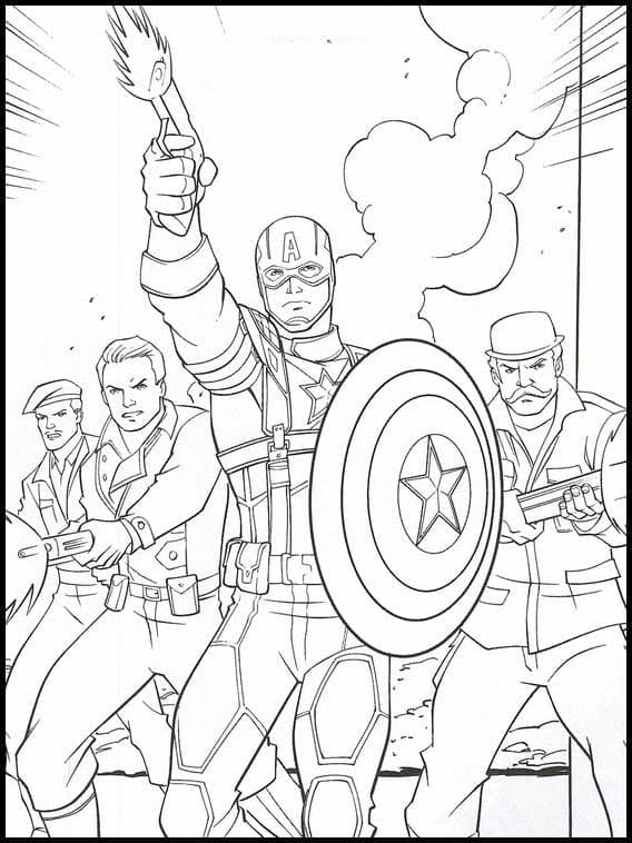 Desenho de Steve Rogers Capitão América para Colorir