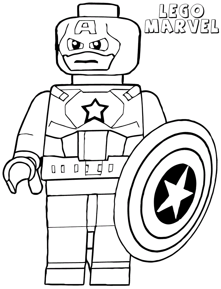 Desenho do Capitão América Lego para Imprimir Pdf Grande