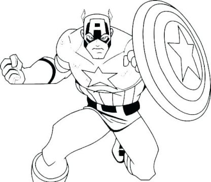 Desenho do Super herói capitão américa para Imprimir Pdf
