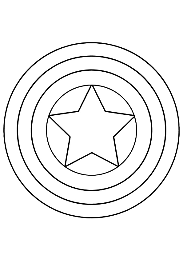 Desenho Escudo do Capitão América Shield Grande para Colorir
