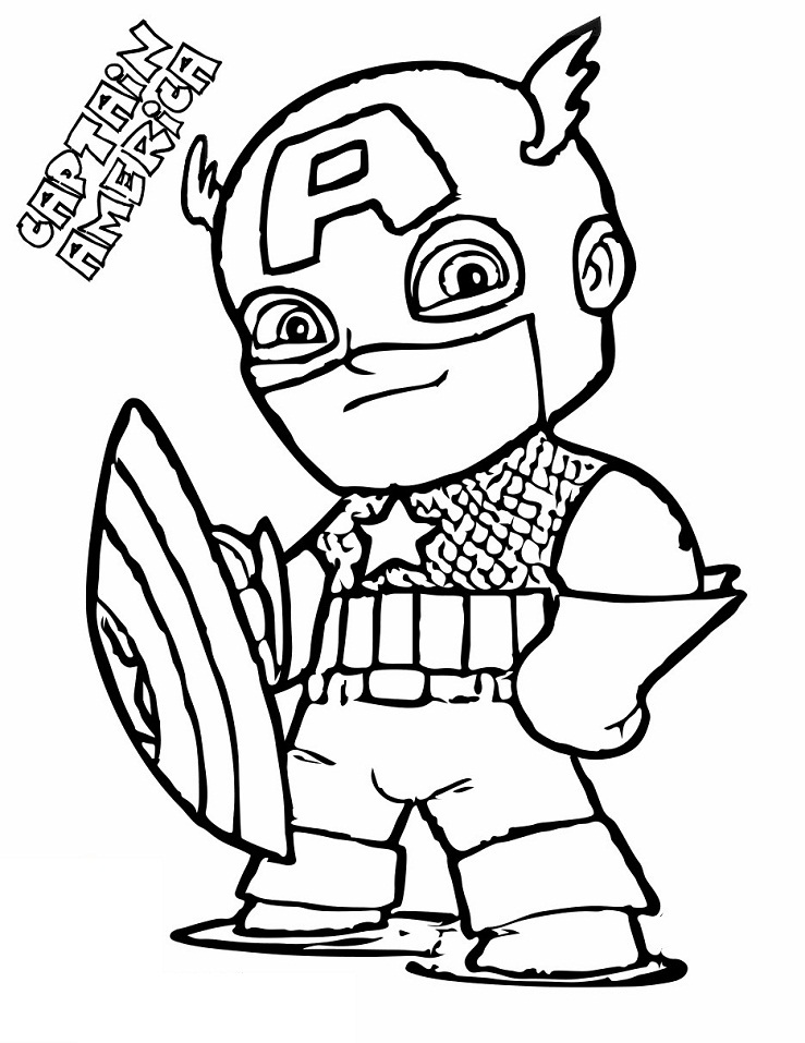 Desenho para Pintar do Capitão América em Pdf