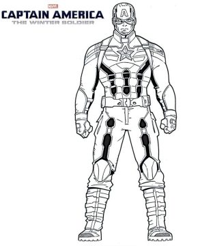 Desenho Pdf do capitão américa para Colorir com Giz de Cera
