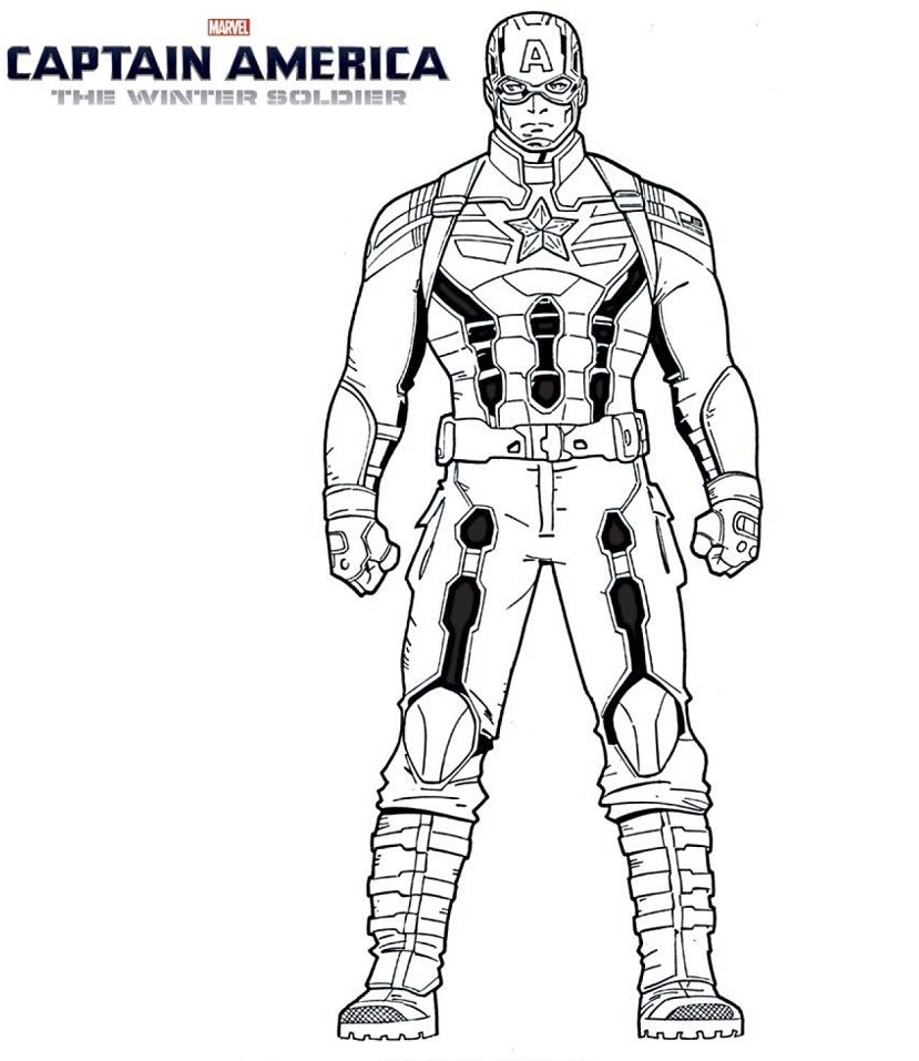 Desenho Pdf do Capitão América para Colorir com Giz de Cera