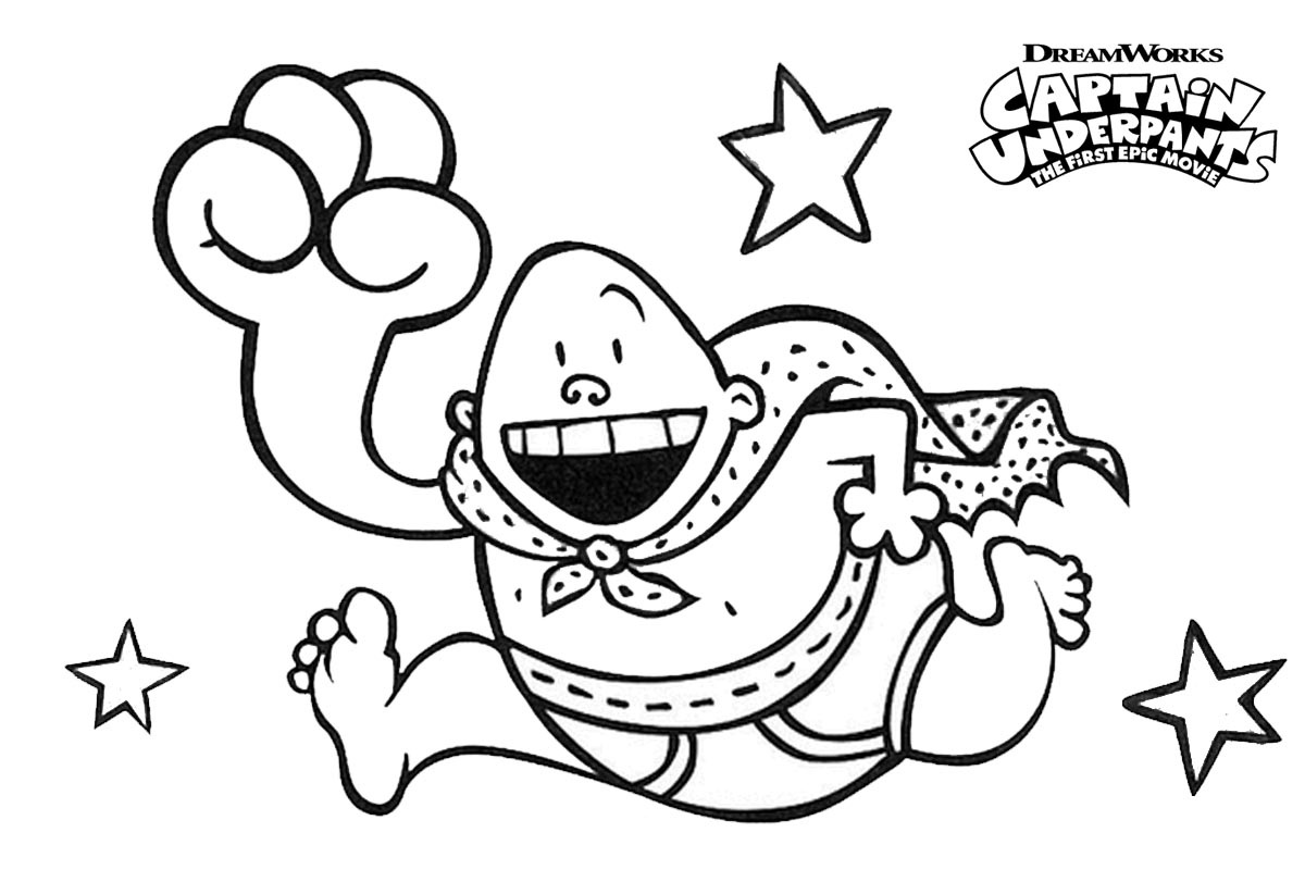 Desenho do Capitão Cueca para Pintar Grátis