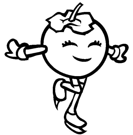 Desenho de Adorável Caqui para Colorir