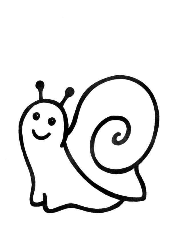 Desenho de Caracol Fofo para Colorir