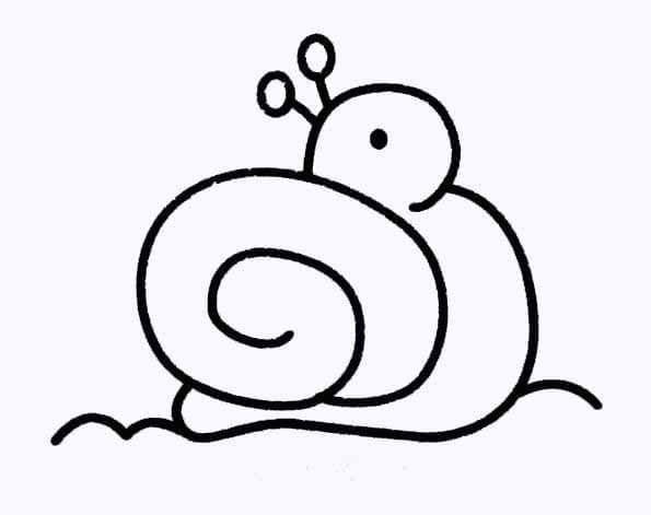 Desenho de um Caracol Fácil para Colorir