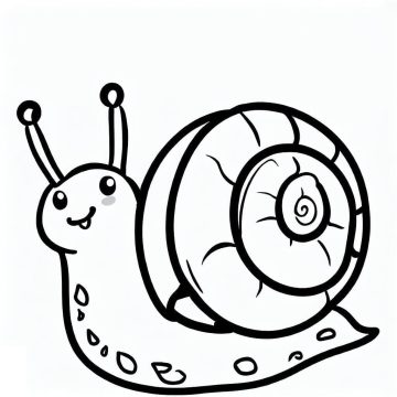 Desenho de Um Caracol Sorridente para Colorir