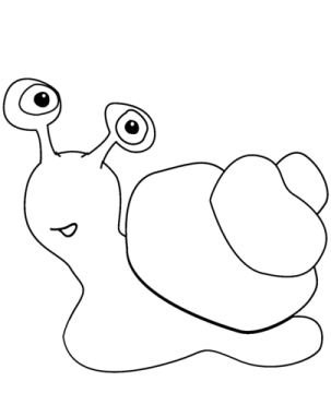 Desenho Pdf de Caracol de Desenhos Animados para Colorir