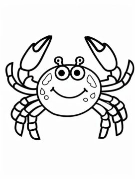 Desenho de Um Caranguejo Feliz para Colorir
