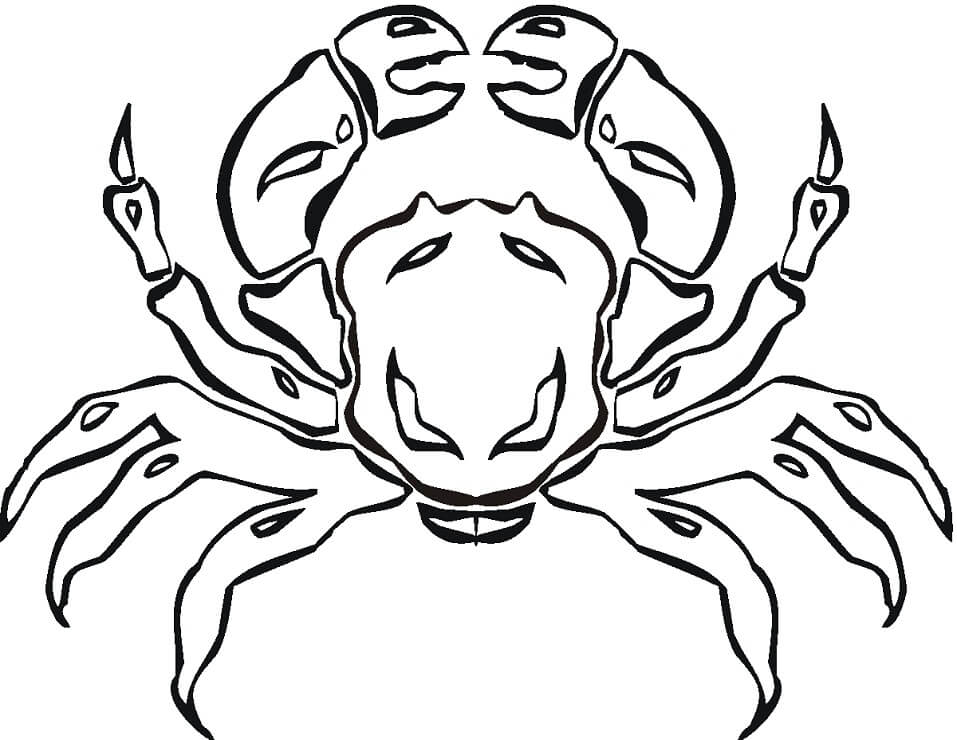Desenho de Caranguejo com Olhos Grandes Pdf