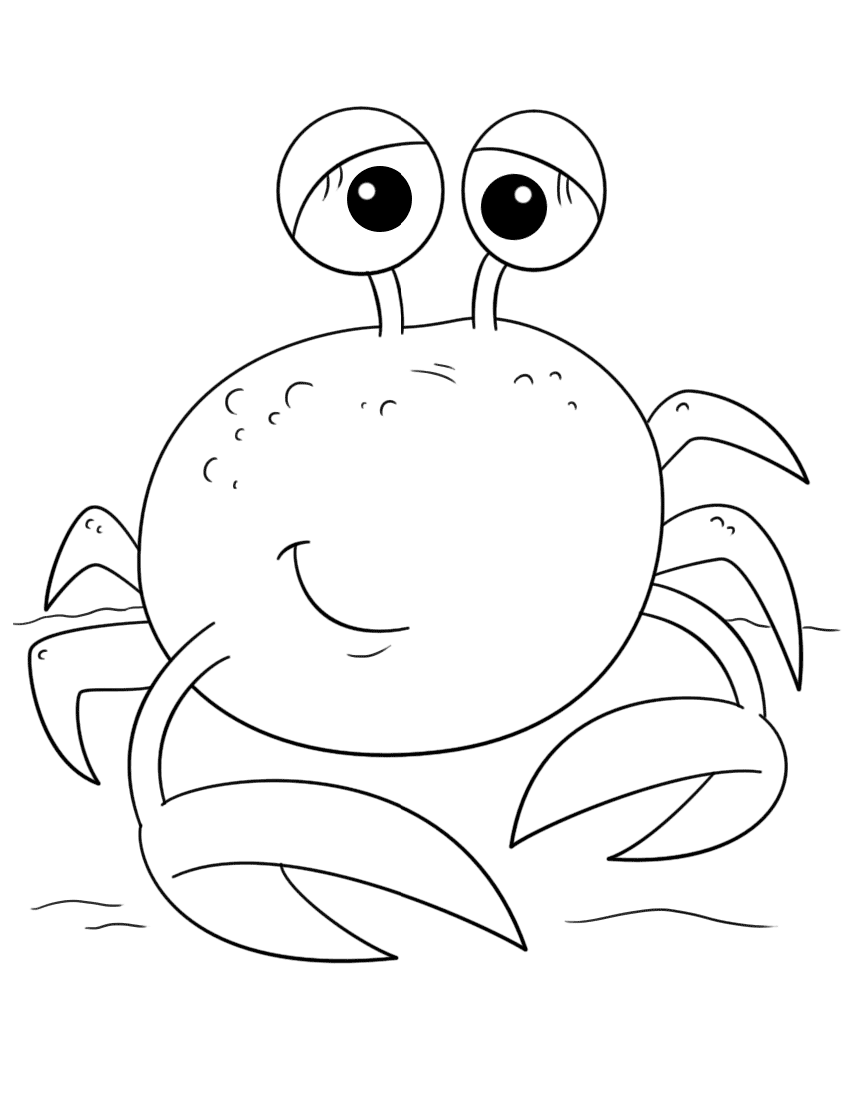 Desenho de Caranguejo Infantil para Imprimir