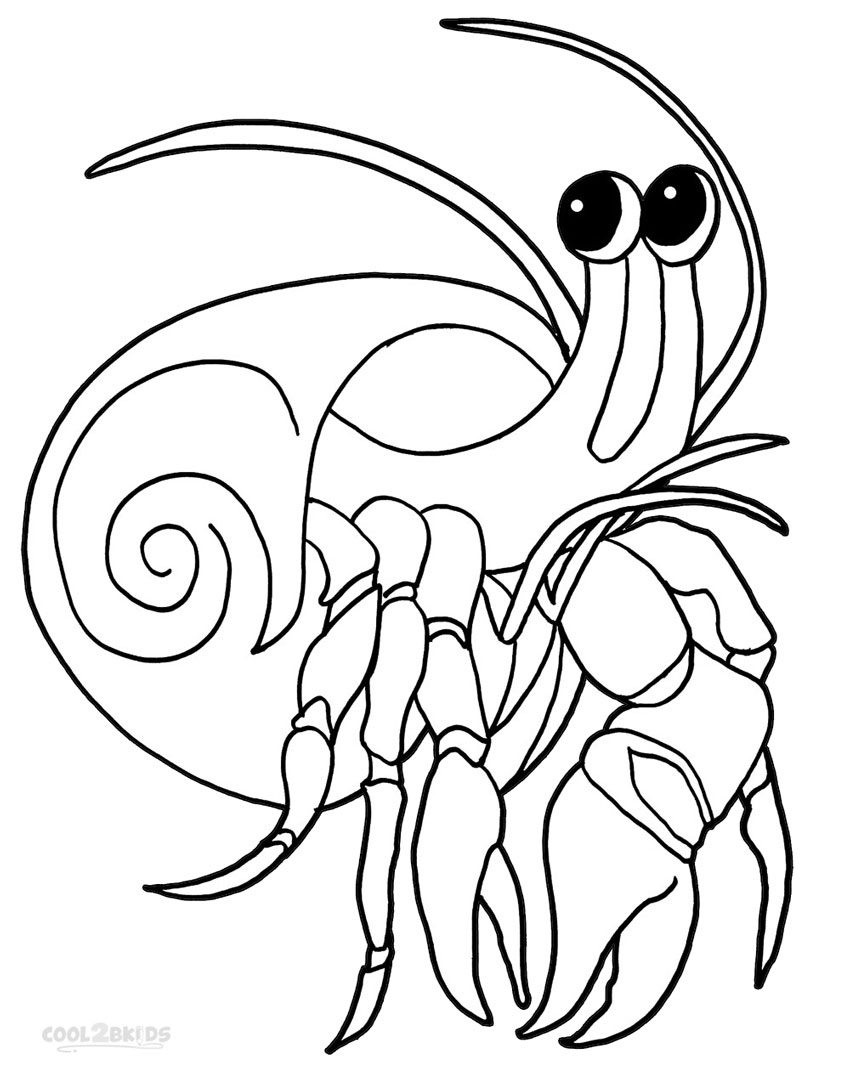Desenho de Caranguejo para Pintar Giz de Cera