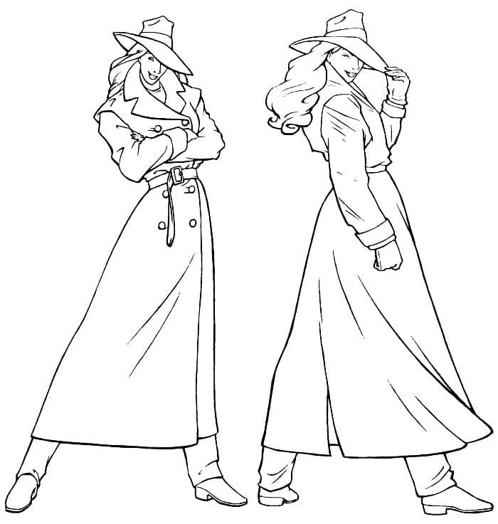 Desenho de Carmen Sandiego para Crianças de 2 Ano para Colorir