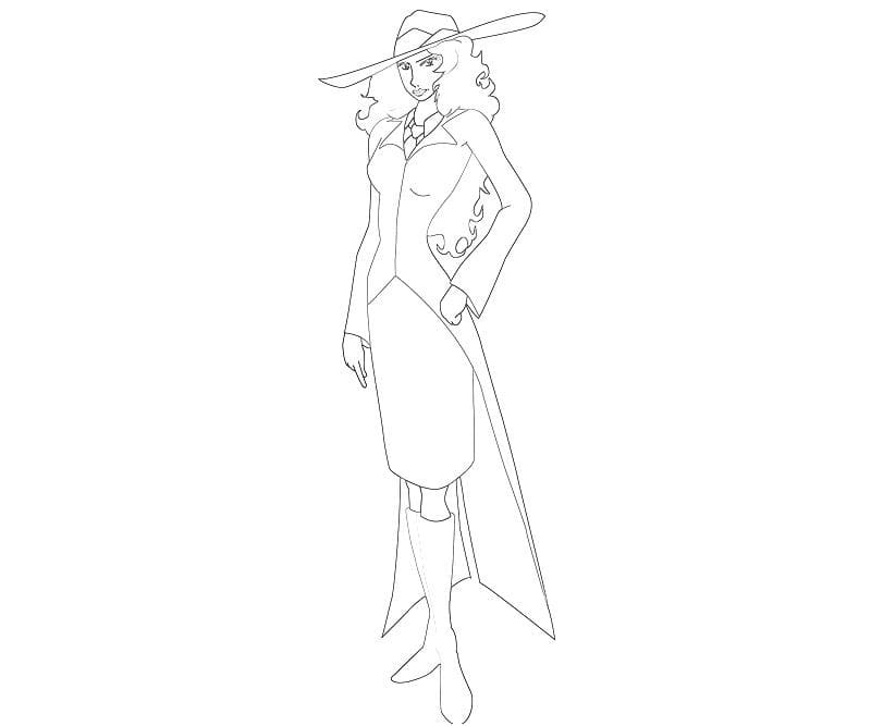 Desenho de Carmen Sandiego para Crianças de 4 Ano para Colorir