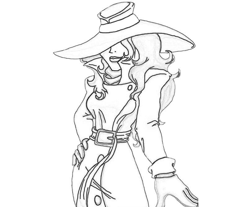 Desenho de Carmen Sandiego para Crianças para Colorir