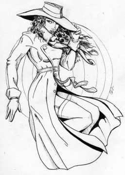 Desenho de Foto de Carmen Sandiego para Colorir