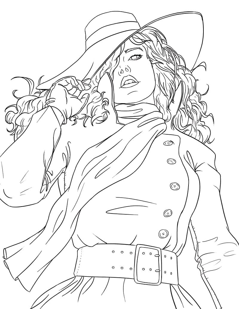 Desenho de Imprimivel Carmen Sandiego para Colorir