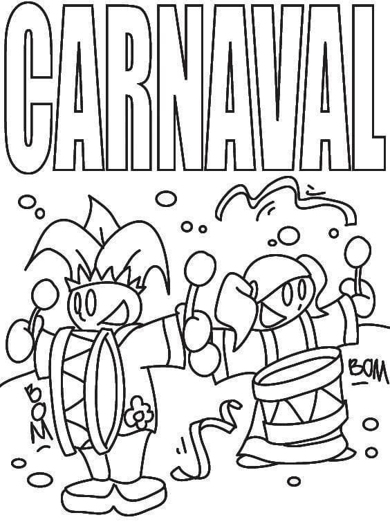 Desenho de Carnaval Download para Imprimir e Colorir