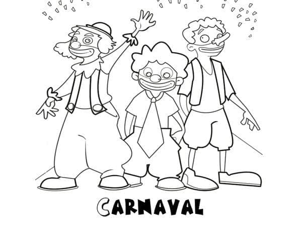 Desenho de Carnaval Download Pdf para Colorir
