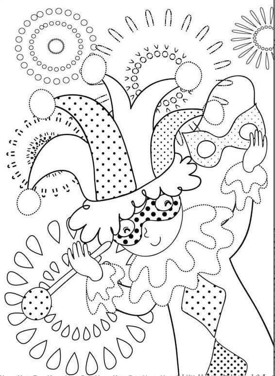 Desenho de Carnaval Grátis Pdf para Colorir