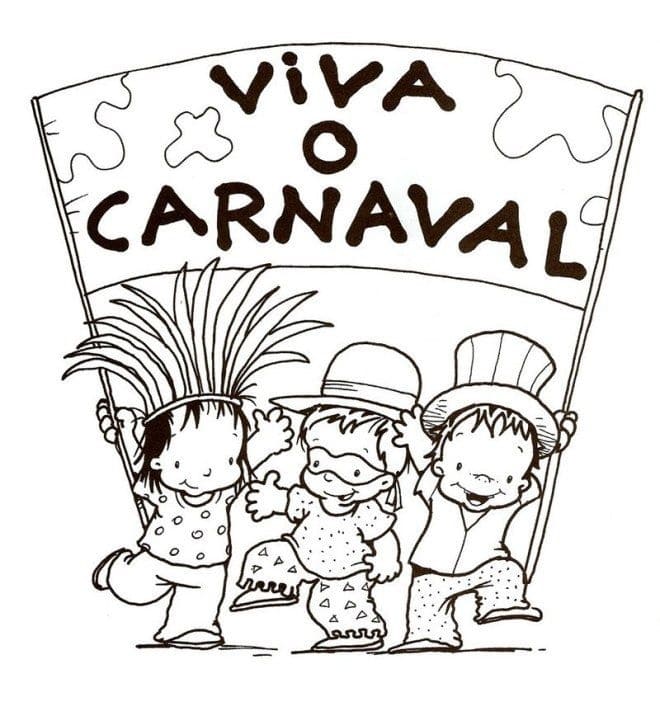 Desenho de Carnaval Imprimivel para Imprimir e Colorir
