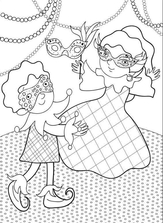 Desenho de Carnaval Imprimivel Pdf para Colorir