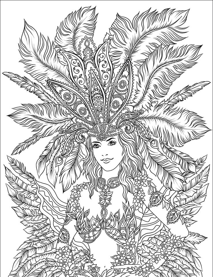 Desenho de Carnaval para Colorir e Imprimir Grátis