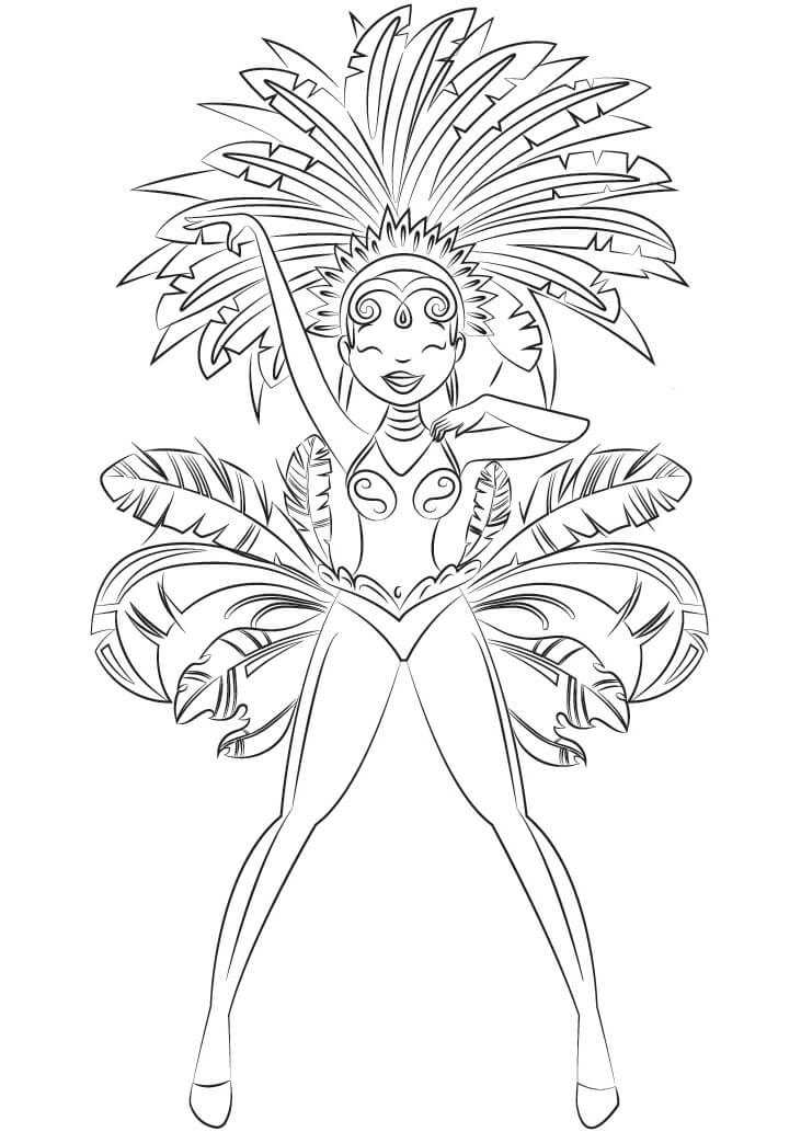 Desenho de Carnaval para Colorir e Pintar Pdf