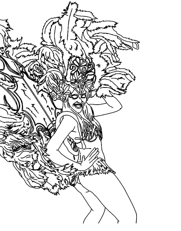 Desenho de Carnaval para Pintar Grátis Download