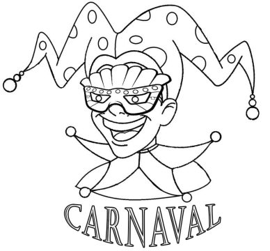 Desenho de Carnaval para Pintar Imprimível