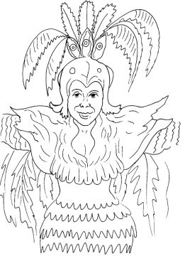 Desenho de Carnaval Pdf para Colorir e Imprimir
