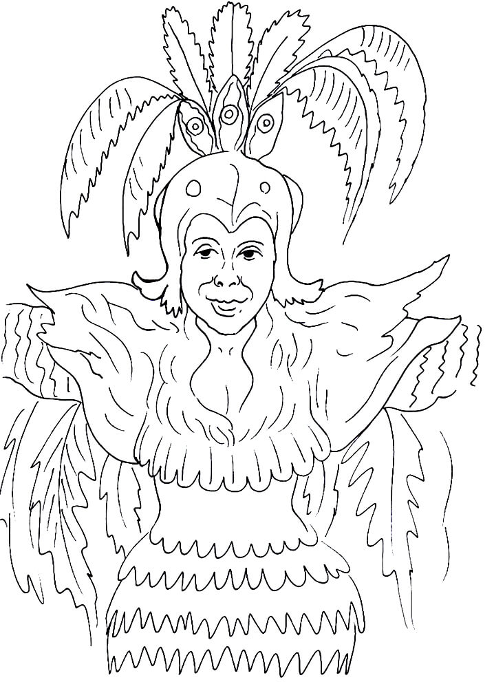 Desenho de Carnaval Pdf para Colorir e Imprimir