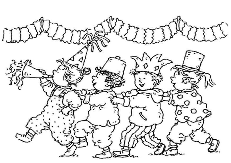 Desenho de Carnaval Pdf para Imprimir e Colorir