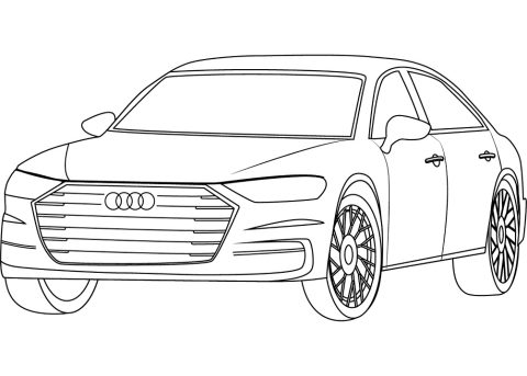 Desenho Carro Audi A8 para Colorir