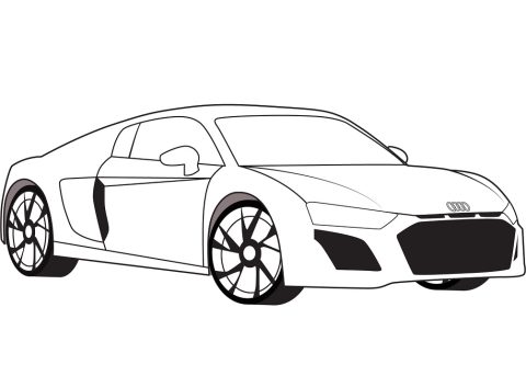 Desenho Carro Audi R8 para Colorir